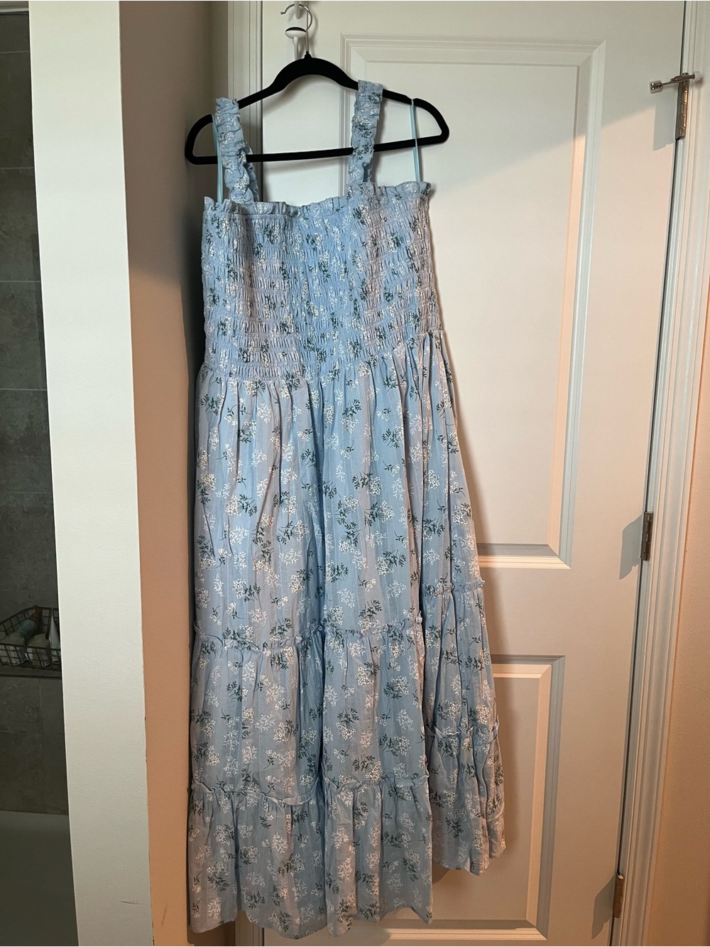 Jessa Kae Isla - Light Blue Floral Smocked Sundress